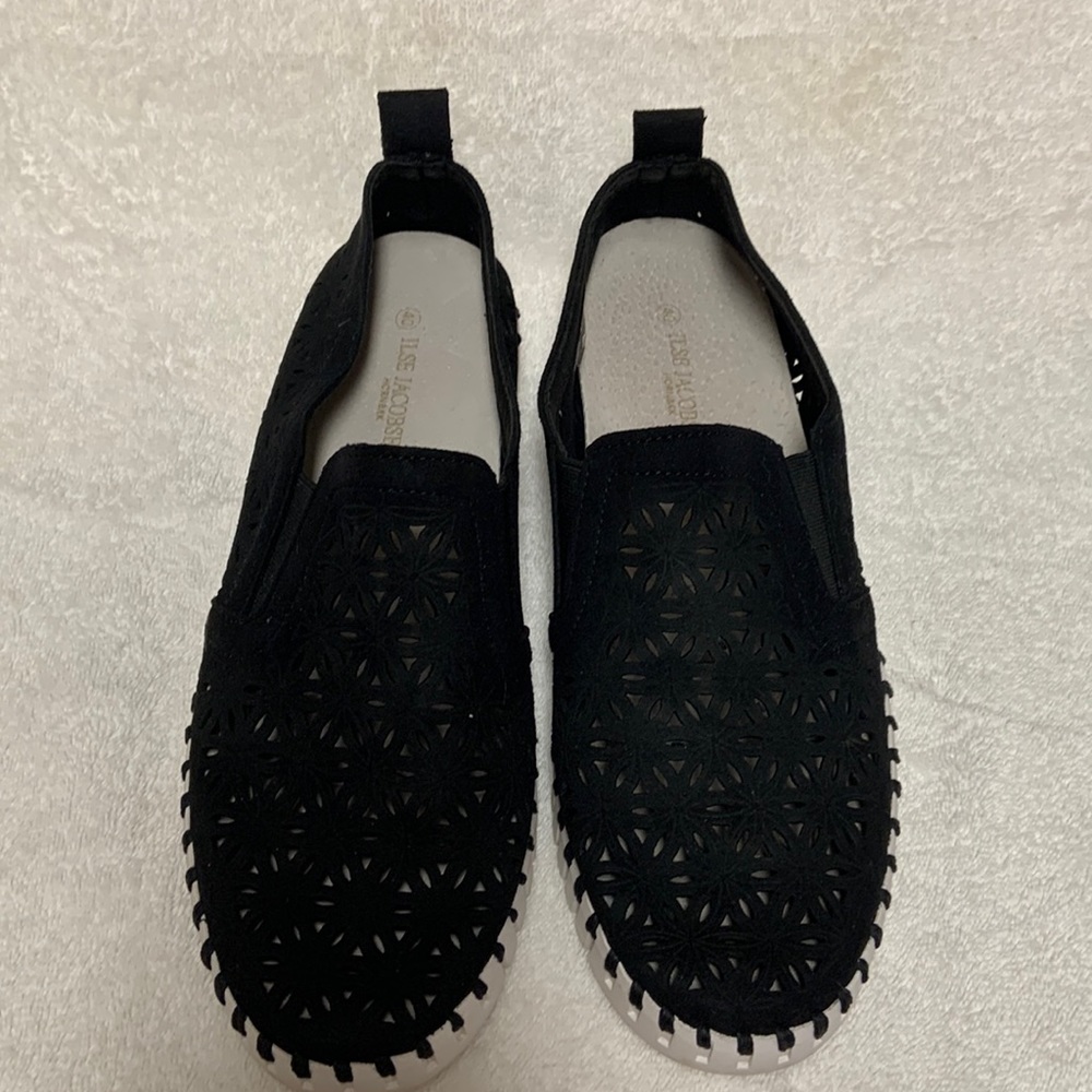 ISLE JACOBSEN summertime loafer, black with white sole - women’s size 40